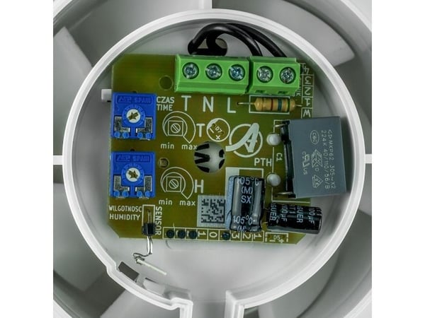Awenta Fabio WFB125H ventilator, 13W, Ø125 mm, tidsur-bryter og fuktighetssensor, hvit
