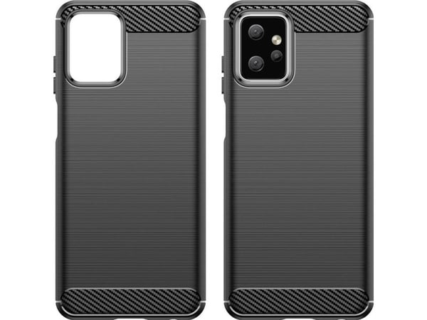 Carbon Case fleksibel silikonkaboncovers til Motorola Moto G Power 2023 - svart