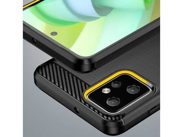 Carbon Case fleksibel silikonkaboncovers til Motorola Moto G Power 2023 - svart