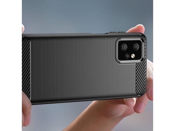 Carbon Case fleksibel silikonkaboncovers til Motorola Moto G Power 2023 - svart