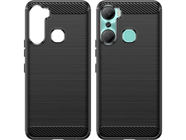 Carbon Case til Infinix Hot 12 Pro fleksibel silikon carbon-deksel - svart