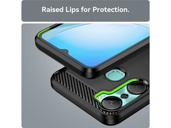 Carbon Case til Infinix Hot 12 Pro fleksibel silikon carbon-deksel - svart