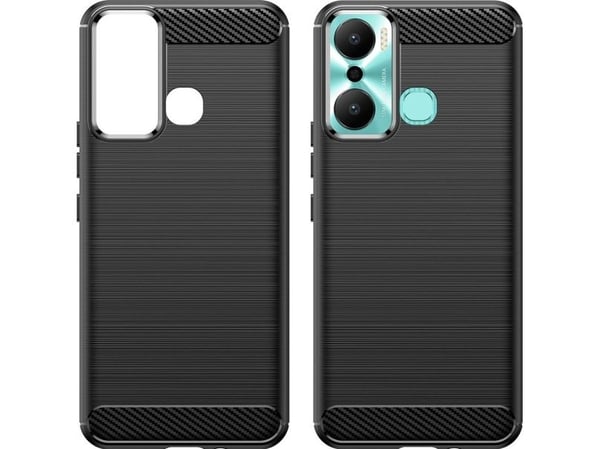 Carbon Case-deksel til Infinix Hot 20 Play - fleksibel silikon-karbon - svart
