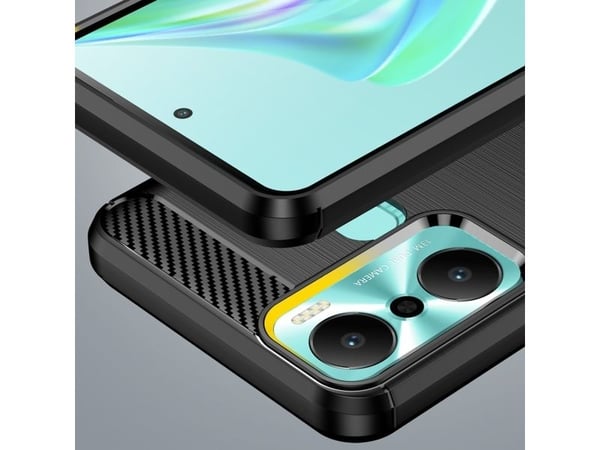 Carbon Case-deksel til Infinix Hot 20 Play - fleksibel silikon-karbon - svart