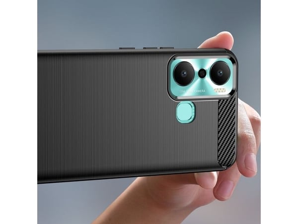 Carbon Case-deksel til Infinix Hot 20 Play - fleksibel silikon-karbon - svart