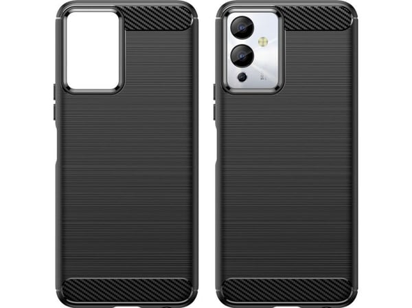 Carbon Case-deksel til Infinix Note 12i i fleksibel silikon-carbon - svart