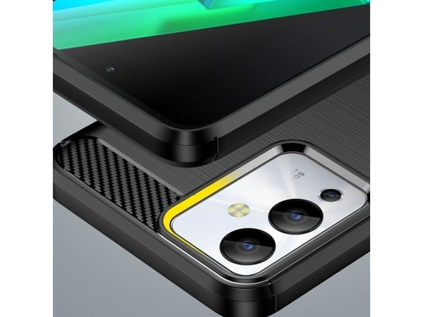 Carbon Case-deksel til Infinix Note 12i i fleksibel silikon-carbon - svart