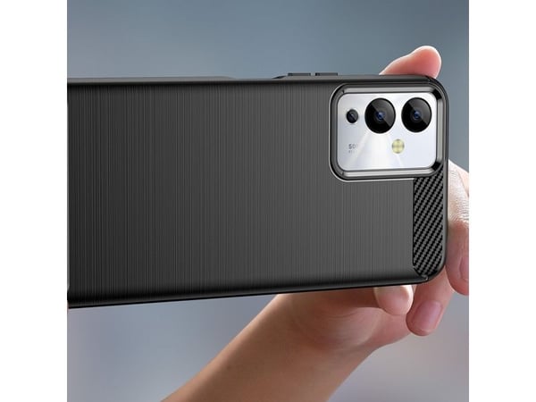 Carbon Case-deksel til Infinix Note 12i i fleksibel silikon-carbon - svart