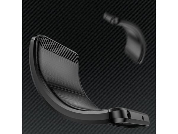Carbon Case til Honor Play 40 Plus / Honor X7a fleksibel silikonkulfiber-deksel - svart