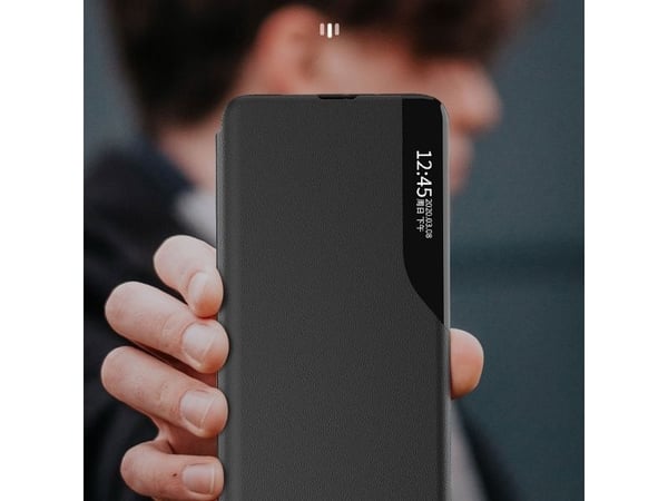 Eco Leather View Case-deksel til Xiaomi 13 Lite med flipstativ - Svart