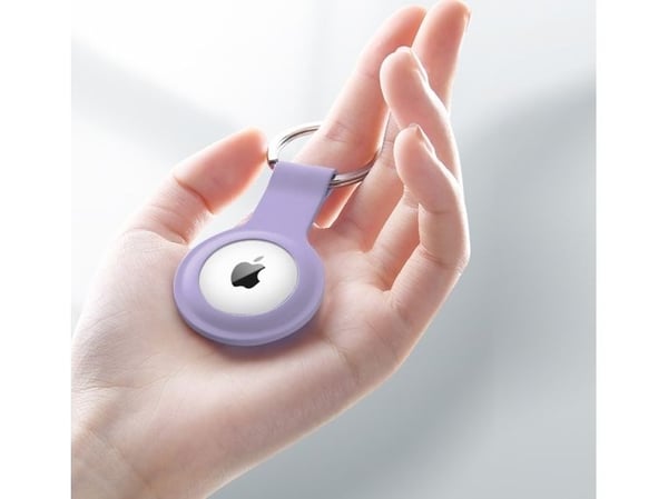 Crong Avaimenperä Silikoni Case avainrengas Apple AirTag (violetti)