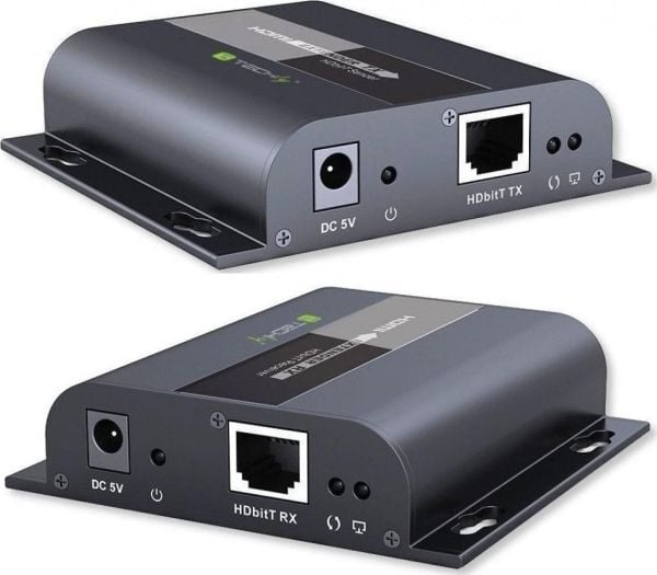 Techly IDATA-EXTIP-383V4, 1920 x 1080 piksler, AV-sender og -mottaker, 120 m, Koblet med ledninger (ikke trådløs), Sort, HDCP