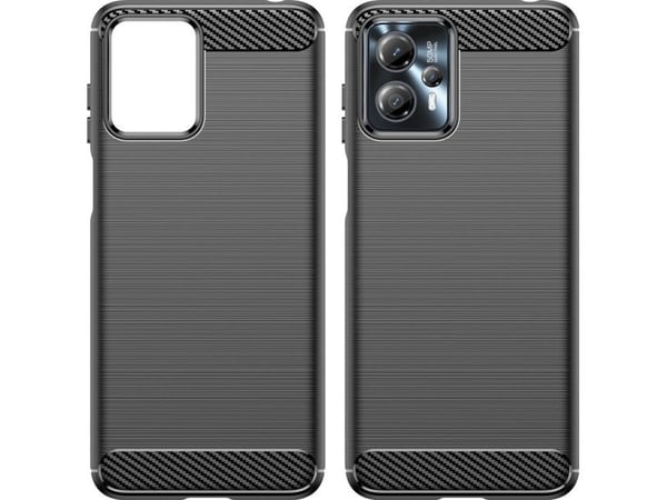 Karbon-etui til Motorola Moto G13 fleksibel silikonkobarn-etui - svart