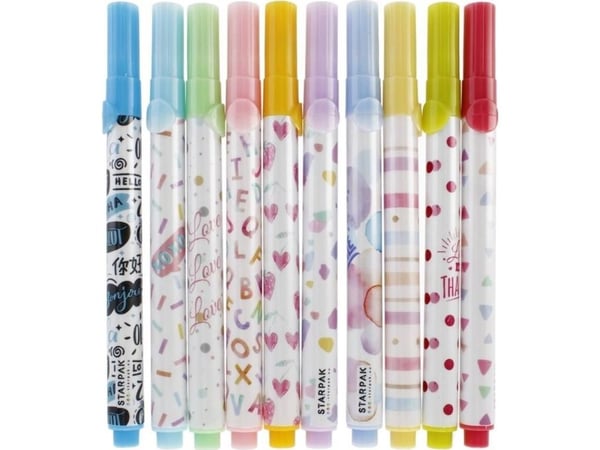Starpak ZAKRESLACZ 10 pastellfarger sett stk i etui 12/144