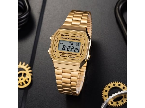 Casio A168WG-9WDF, Vattentät, Elektronisk