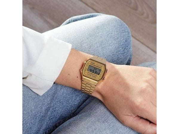 Zegarek Casio ZEGAREK MĘSKI CASIO A168WG-9W (zd088b) - KLASYKA