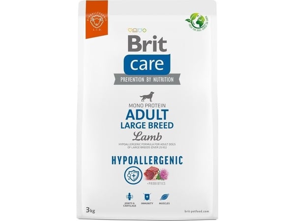 Brit tørrfôr til hund Hypoallergenic Adult Large Breed Lam 3 kg