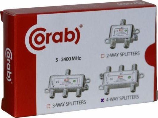 CORAB signaldeler splitter 5–2400 MHz, 4 utganger (Power Pass)