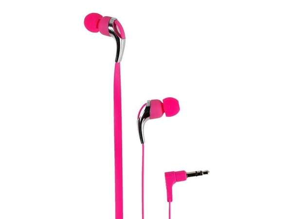 Vivanco Neon Buds, Koblet med ledninger (ikke trådløs), 15 - 22000 Hz, Musikk, Hodetelefoner, Metallisk, Rosa