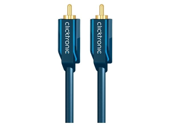 ClickTronic 3m ljudkabel, RCA, Hanstik, RCA, Hanstik, 3 m, Blå