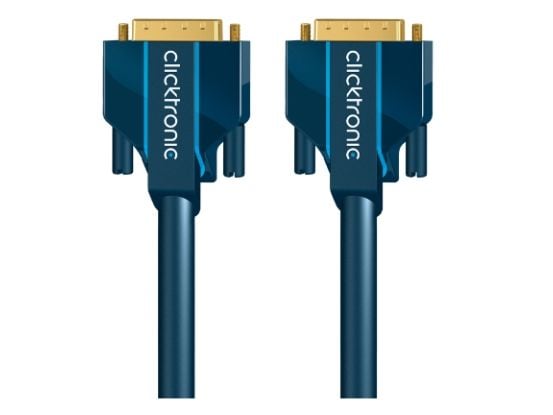 ClickTronic 5m DVI-D Connection, 5 m, DVI-D, DVI-D, Blå, Gull, 7,92 Gbit/s