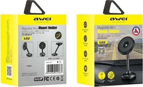 AWEI magnetisk bilholder X22 for førerhytte, svart