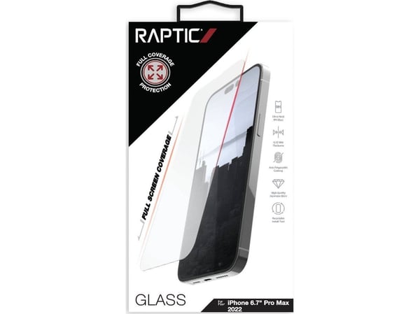Raptic X-Doria Full Glass herdet skjermbeskyttelse for iPhone 14 Pro Max (hele skjermen)
