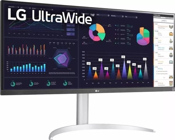 LG 34WQ650-W - LED-skjerm - 34" - 2560 x 1080 UWFHD @ 100 Hz - IPS - 400 cd/m² - 1000:1 - DisplayHDR 400 - 1 ms - HDMI, DisplayPort, USB-C - høytta...