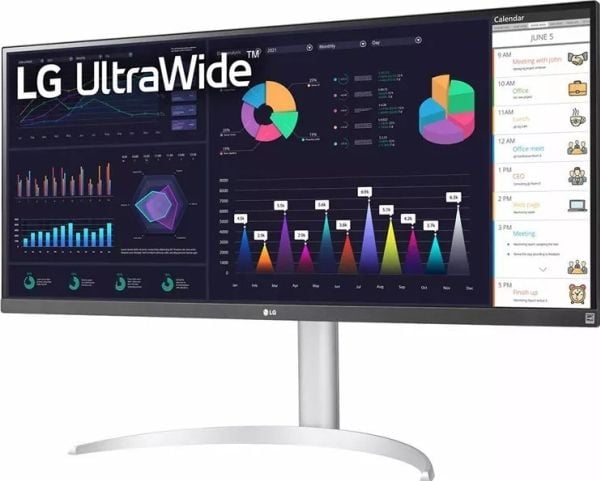 LG 34WQ650-W - LED-skjerm - 34" - 2560 x 1080 UWFHD @ 100 Hz - IPS - 400 cd/m² - 1000:1 - DisplayHDR 400 - 1 ms - HDMI, DisplayPort, USB-C - høytta...