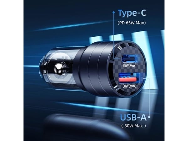 Usams-lader USAMS C36 billader USB-A+USB-C 95W Fast Charge lilla/lilla (US-CC176)