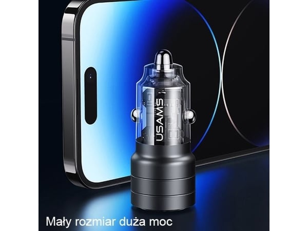 USAMS C36 biloplader 1x USB-A 1x USB-C 3 A (USA966)