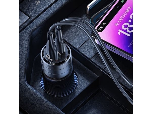 Lader Usams Lader bil USAMS C36 USB-A+USB-C 95W Fast Charge svart/svart (US-CC176)