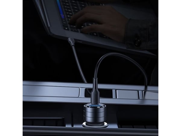 Lader Usams Lader bil USAMS C36 USB-A+USB-C 95W Fast Charge svart/svart (US-CC176)
