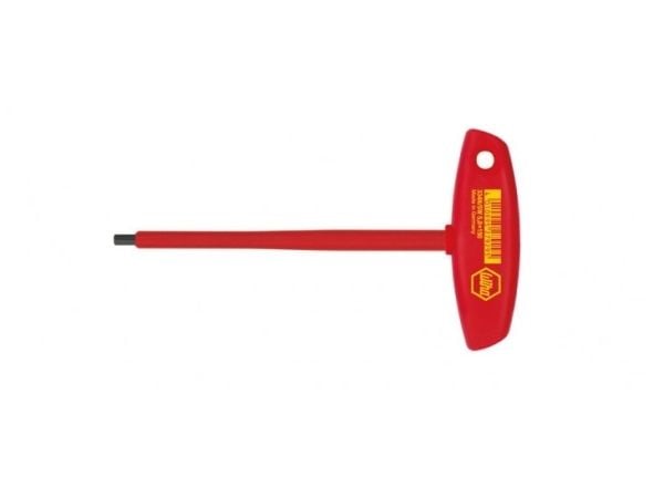 Wiha 27928, Insexnyckel med T-handtag, Metrisk, T-handtag med kort skaft, Kromvanadinstål, 4 mm, IEC 60900