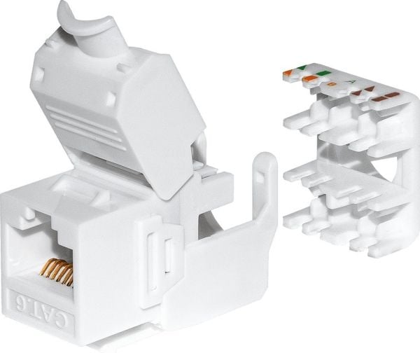 NetRack keystone-moduuli RJ45 kate 5e UTP, työkaluton Netrack, valkoinen