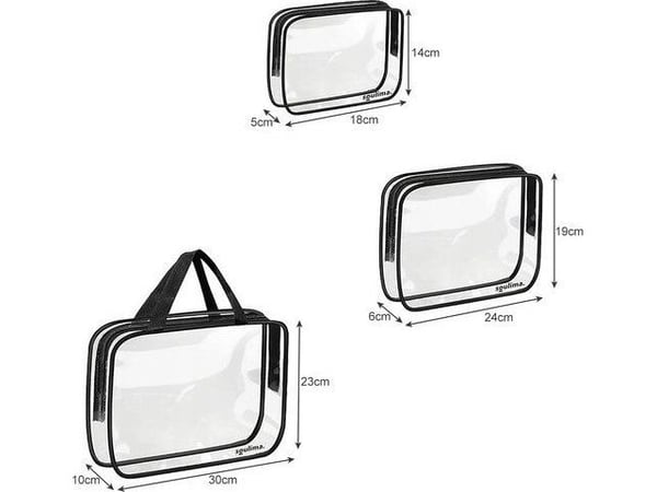 Soulima kosmetikkveske transparent 3-i-1 21448