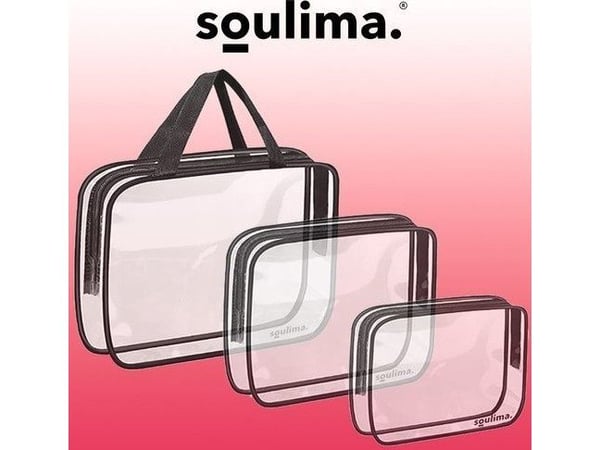 Soulima kosmetikkveske transparent 3-i-1 21448