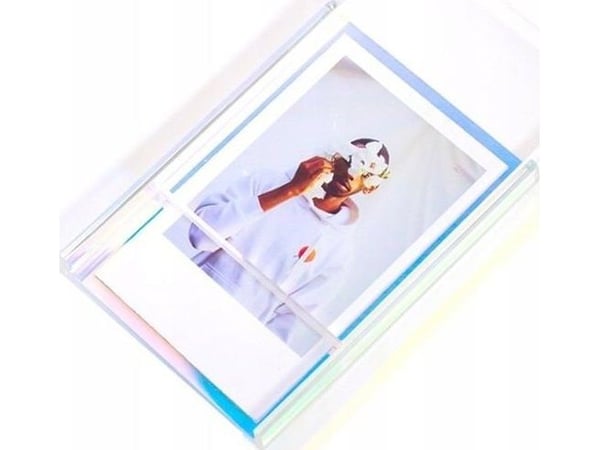 LoveInstant fotoplass stående for Fuji Instax Mini / Polaroid / Kodak / Hp / Xiaomi / Canon / Zink - gjennomsiktig - glitrende