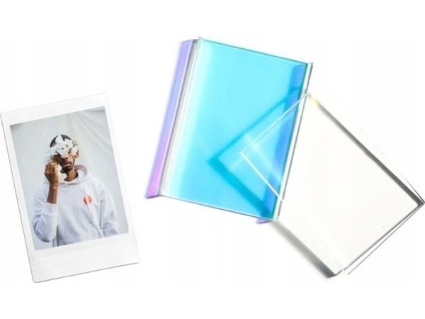 LoveInstant fotoplass stående for Fuji Instax Mini / Polaroid / Kodak / Hp / Xiaomi / Canon / Zink - gjennomsiktig - glitrende