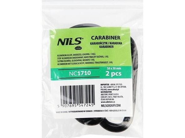 Nils Extreme karabinkrok 2 stk. NC1710 svart
