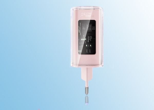 Acefast laturi Acefast A45 seinälaturi, 2x USB-C, 1xUSB-A, 65W PD (vaaleanpunainen)