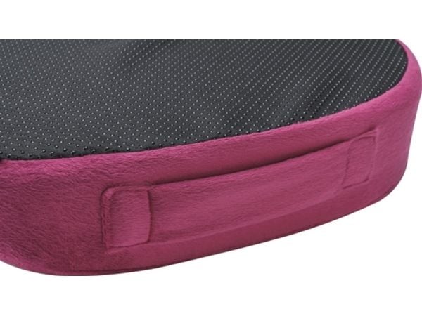 Powerton ortopediske pute/ryggstøtte, sklisikker plastspiss, ergonomisk, rød sateng (rødvin), minneskum, P