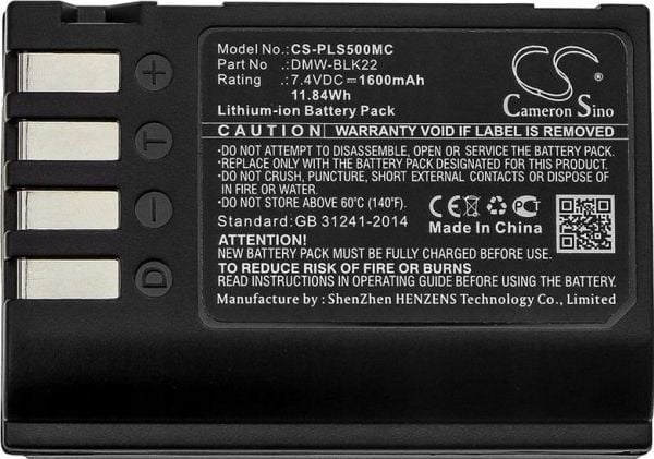 Cameron Sino batteri Dmw-blk22 / Dmw-blk22gk til Panasonic