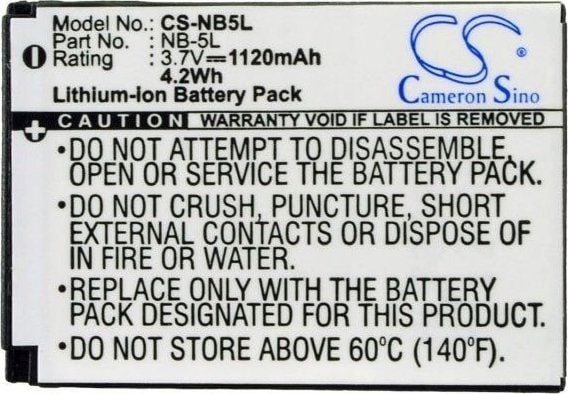 Akumulaattori Cameron Sino Akumulator Bateria Typu Nb-5l Nb5l Do Canon / Cs-nb5l