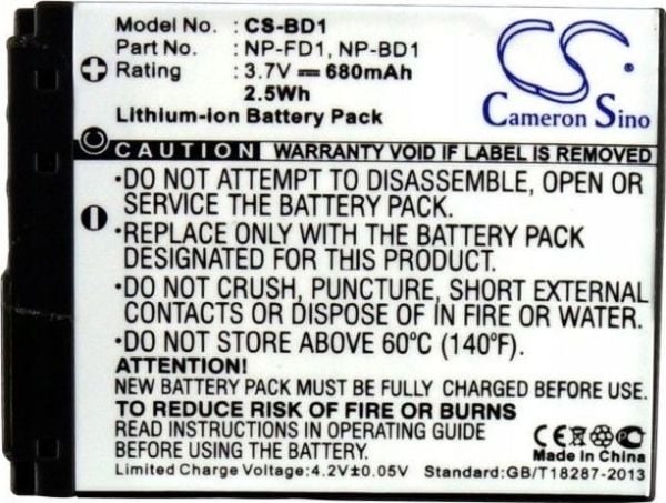 Cameron Sino-batteri NP-BD1 / NP-FD1 til Sony / CS-BD1