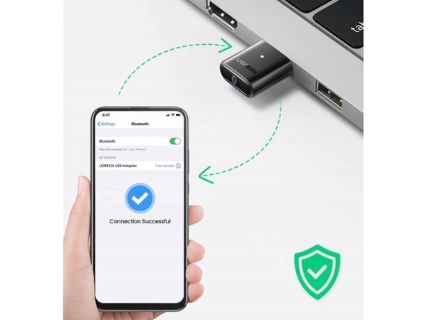 Ugreen 80889, Langaton, USB, Bluetooth, 20 Mbit/s, Musta