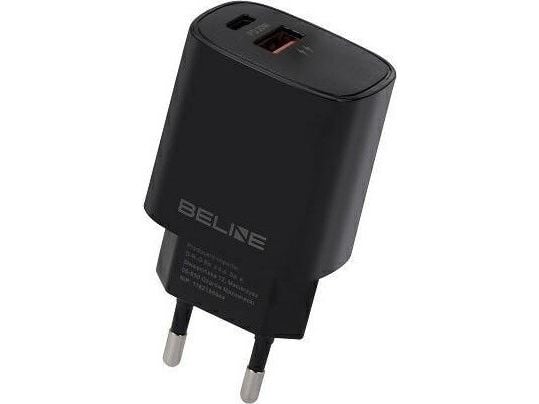 20W USB-C + USB-A verkkolaturi musta