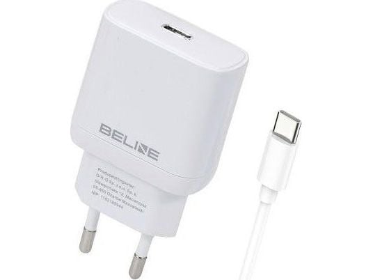 Beline nettlader 30W GaN USB-C + USB-C-kabel hvit