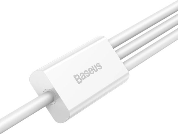 USB-kabel Baseus USB-A till USB-C + microUSB + Lightning 0,5 m vit (P10320105221-01)