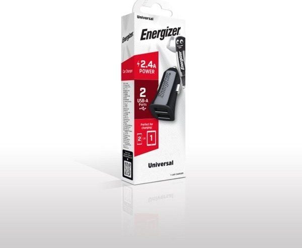 Energizer Classic - Autolaturi 2x USB-A 2.4A 12W (musta)